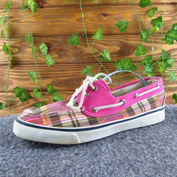 SPERRY Women's Plaid Boat Shoe Pink Fabric Sz‎ 7 Medium Gently Used 2025 - Picture 1 of 7